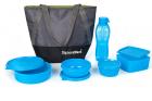 Signoraware Sling Jumbo Plastic Lunch Box Set, 5-Pieces, Blue