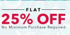 Now or Never sale Flat 25% off  no minimum purchase