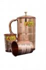 Frestol Copper Designer Jug with 2 Glasses Serveware, Tableware having Capacity Jug 1700 ML, Glass 200 ML