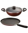 Prestige Omega Deluxe Induction Compatible Tawa & Kadai With Lid ( 2 Pcs )