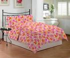 Bombay Dyeing Mistyrose 120 TC Polycotton Double Bedsheet with 2 Pillow Covers