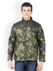 Dazzgear Men Olive Green Camouflage Printed Jacket