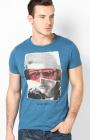 Phosphorus Blue Round Neck T Shirt