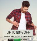 Up to 80% Off on Shirts, Sweaters, Jeans & More