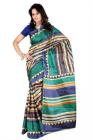Kajal Sarees Striped Fashion Georgette Sari