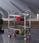 Chakmak Silver Stainless Steel Fruit Trolley