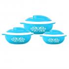 Cello Hot Serve Plastic Casserole Set, 3-Pieces, Blue