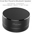 Photron P10 Wireless 3W Super Bass Mini Metal Aluminium Alloy Portable Bluetooth Speaker with Mic, LED Light, Micro SD Card Slot, FM Radio, AUX Mode, Black