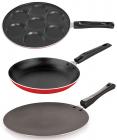 NIRLON Nonstick Tawa, Tapper Pan & Utthapam Tawa Combo Set