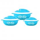 Cello Hot Serve Plastic Casserole Set, 3-Pieces, Blue