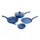 Wonderchef Royal Velvet Induction Base Aluminium Cookware Set with Free Mini Frying Pan, 1.5 Litres, 4-Pieces, Blue