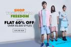 Flat 60% off over 50000 styles