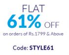 Flat 61% off on all products of Rs. 1799 & above