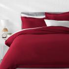 AmazonBasics Microfiber 3-Piece Quilt/Duvet/Comforter Cover Set - King, Burgundy - with 2 pillow covers