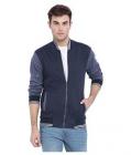 Campus Sutra Navy Cotton Casual Jacket