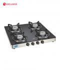 Glen SD GT 4 Burner Cook Top - Black and Silver