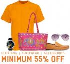 Minimum 55% off on Clothing, Footwear, Watches and more