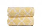 Casa Copenhagen 575 GSM 100 % Combed Cotton EXOTIC 2 Pcs Hand Towels Set - Yellow & White