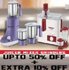 Juicer mixer Grinders upto 50% off + Extra 10% off