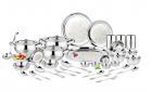 Classic Essentials Stainless Steel Glory Premium Dinner Set 61 Piece With Lazer Design