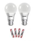 Eveready 7W (pack of 2) LED Bulb with Free 4 Pc Eveready Ultima Alkaline AAA Battery