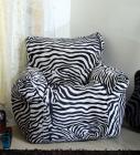 Flora Spanio XXXL Bean Bag with Beans in Black & White Colour by SGS Industries