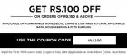 Rs. 100 off on order of 150 & above