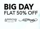 Flat 50% off on Arrow & Ed Hardy