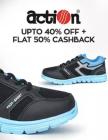 Happy Hours: upto 40% off + Flat 50% cashback on Action Shoes