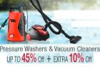 Pressure washer & vaccum cleaners upto 45% off + extra 10% off