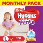Huggies Wonder Pants Large Size Diapers Monthly Pack (128 Count)