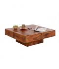 Ethnic India Art Coffee Table Orange Teak Finish