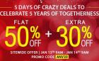 Flat 50% off + extra 30% off