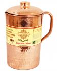IndianArtVilla New Improved Hammered Copper Jug Pitcher, Drinkware & Serveware (1700 ml)