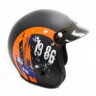 Autofy Power Front Open Helmet (Black and Orange, M)