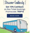 Get 15% (upto Rs 500) Cashback on Bus ticket bookings