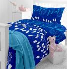 Home Ecstasy 100% Cotton Printed Bedsheet Set 3016 SGL (Blue,Single)