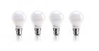 Syska Base B22 8-Watt Round LED Bulb (Pack of 4, Cool Day Light)