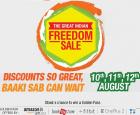 The great indian freedom sale 10th - 12th August