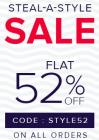 Flat 52% off Site Wide