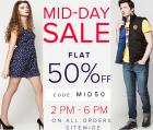 Flat 50% off in Mid-Day Sale