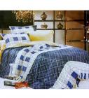 Azaani Check Design Navy & White Color Bedsheet