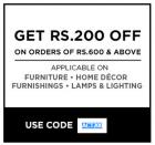 Rs. 200 off On Rs. 600 & Above