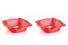 Nayasa Melow 2 Piece Plastic Fruit Basket Set, Small, Red