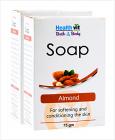 Healthvit Bath and Body Almond Soap, 75g (Pack of 2)