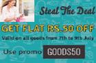 Flat Rs. 50 off on all Products + 20% cashback via MobiKwik