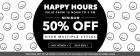 Happy Hour Minimum 50% off