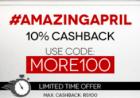 10% cashback  on adding money to Mobikwik Wallet