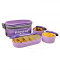 Nayasa Purple 6000 Ml Plastic Duplex Tiffin Set