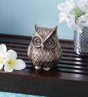 Brown Vintage Owl Brass Showpiece by Handecor